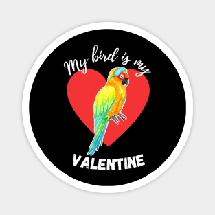 My Bird is My Valentine - Sun Conure Parrot Magnet